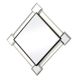 Royal Hampton Diamond Shaped Beveled Accent Wall Mirror with Mirror Inserts, Silver - 1 of 1