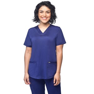 Medichic Women's Scrubs V-Neck Nylon Spandex Yoga Scrub Top - 1 of 2