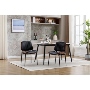 CAVINAS 17.3" Upholstery Dining Chairs,Set of 2,Mid Century Modern Retro Chair for Dining Room, Vanity Chair with Metal Legs - 1 of 4