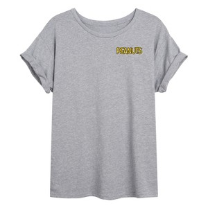 Women's - Peanuts - Woodstock Grid Oversized Graphic T-Shirt - 1 of 4