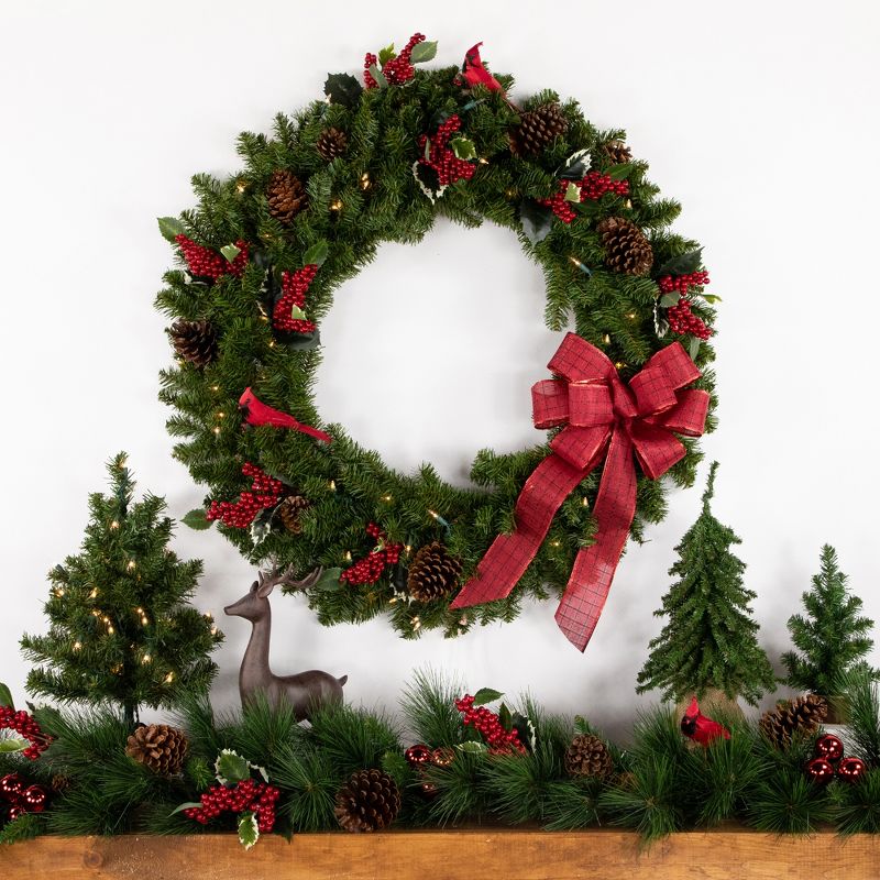 Northlight 36" Prelit Canadian Pine Artificial Christmas Wreath - Clear Lights, 4 of 9