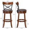 Costway Set of 2 Bar Stools Swivel 29.5'' Dining Bar Chairs with Rubber Wood Legs - image 4 of 4