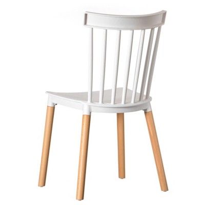 Windsor White Slat Wood Side Chair - Classic Mid-Century