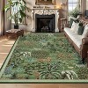 Jungle Print Washable Rug - Non-Slip Low Pile Stain Resistant Carpet for Living Room, Bedroom, Nursery, Playroom - 2 of 4