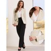 INSPIRE CHIC Women's One Button Notch Lapel Long Sleeve with Shoulder Pads and Pockets Blazer - 2 of 4
