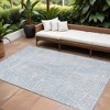Denim Blue Ivory And Gray Geometric Washable Indoor Outdoor Area Rug - 2 of 4