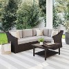 Martha Stewart Bedford Indoor-Outdoor Modular Patio 4-Seat Sectional Sofa in Rattan Wicker with All-Weather Cushions - 2 of 4