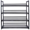 Organize It All 4 Tier Shoe Rack Organizer with Mesh Black: Iron Frame, Holds 16 Pairs, Freestanding, 29.8" Depth - image 2 of 4