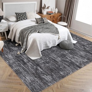 Washable Rugs for Living Room Modern Distressed Bedroom Rug Soft Large Area Rug Non Slip Throw Rugs Low Pile Stain Resistant Carpet for Dining Room - 1 of 4