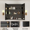 Belle Medicine Cabinet with Mirror, Recessed/Wall Mount Cabinet for Bathroom, Beveled Surface Mirror, Adjustable Tempered Glass Shelves, Black - 2 of 4
