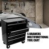 OUTSUPPLY Black 5 Drawer Lockable Medicine Cabinet on 4 Wheels with Ball, Mobile & Secure Storage - 4 of 4