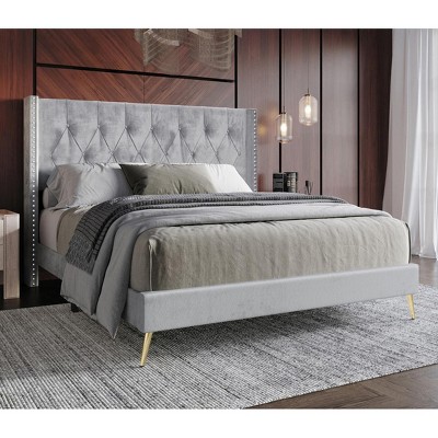 Home Design Homer Tufted Upholstered Platform Bed