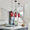 River of Goods 4.75" 1-Light Apollo Glass and Metal Pendant Red: Contemporary Adjustable Ceiling Fixture - 2 of 4