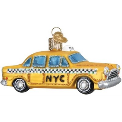 Old World Christmas Blown Glass Ornament for Christmas Tree, Nyc Taxi