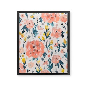 alison janssen Tropical Coral Floral Framed Art Canvas - Society6 - 1 of 2