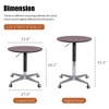Movable Adjustable Bar Table 360 Swivel Counter Bar Height Aluminum Alloy Star Base Mobile Coffee Table - 3 of 3