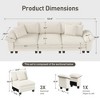 Captiva Designs 123.6-Inch Cloud Modular 3PC Sofa, Deep Seat Sectional Couch with Cushions, Corduroy & Chenille Fabric - 3 of 4