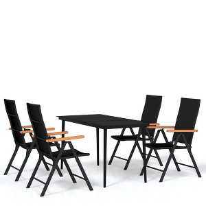 vidaXL Patio Dining Set Black Outdoor Furniture 3/5/7/9 Piece Multi Sizes - 55.1" Table Length 4 Items - 1 of 4