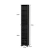 VECELO Tall Narrow Corner Bookcase, Enclosed Free-Standing Storage Cabinet with Open Shelves and Dust-Free Organization, White/Black/Brown - 2 of 4