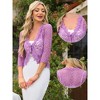 INSPIRE CHIC Women's Floral Lace Evening 3/4 Sleeves Formal Elegant Bolero Cardigan - 2 of 4