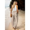 Coolmee Women Wide Leg Pants High Waisted Fashion Barrel Pull On Baggy Elastic Waist Loose Fit Pants with Pockets - 2 of 4