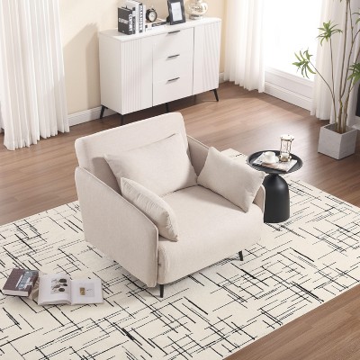 PAGED Convertible Folding Accent Lounge Chair Bed with Adjustable Backrest&Pillows,Single Sleeper Chair Sofa for Small Spaces,Apartment