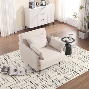 PAGED Convertible Folding Accent Lounge Chair Bed with Adjustable Backrest&Pillows,Single Sleeper Chair Sofa for Small Spaces,Apartment - 1 of 4