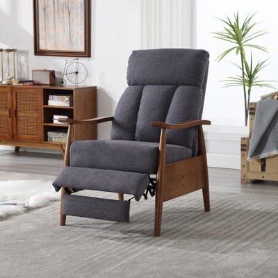 Grungis 3-Position Accent Chair with Wooden Frame,Modern Arm Chair with Footrest,Adjustable Recliner Chair for Bedroom,Reading Room
