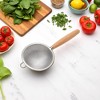 Unique Bargains Food Strainer Beechwood Small Hand Wash Stainless Steel Light Brown 1 Pcs - 2 of 4
