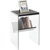 HomeStock Belmont Minimalist Glass End Table with Lower Shelf, Clear Side Panels, Particleboard Top and Modern Contemporary Design - 3 of 4