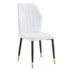 FONTOI 8PCS Dining Chairs with Patterned Backrest and Black Metal Legs for Dining Room, White, 18"*36.6"*17.5" - 2 of 4