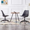 21.3"Modern Home Office Desk Chairs, Adjustable 360 Swivel Chair Engineering Plastic Armless Swivel Computer Chair,Brown - 3 of 4