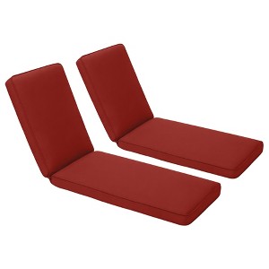 Aoodor 72 x 21 x 3 Inches Patio Chaise Lounger Cushions, Olefin Fabric Slipcovers with Sponge Foam, Set of 2 - 1 of 4