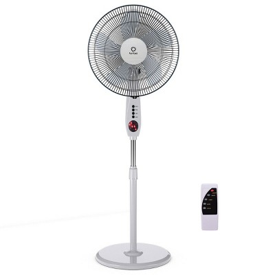 Costway 15'' Pedestal Fan Stand 5 Blades 3-Speed 3 Mode Height Adjustable w/Remote Control