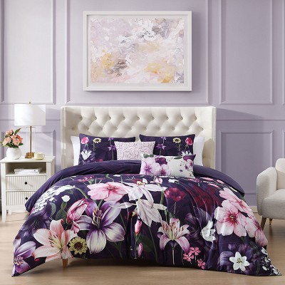 Bebejan Morning Glory 100% Cotton 5 Piece Reversible Comforter Set - Queen
