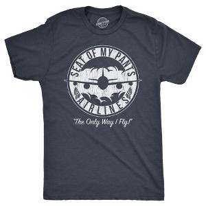 Mens Funny T Shirts Seat Of My Pants Airlines Sarcastic Graphic Novelty Tee For Men - Crazy Dog Men's T Shirt - 1 of 4