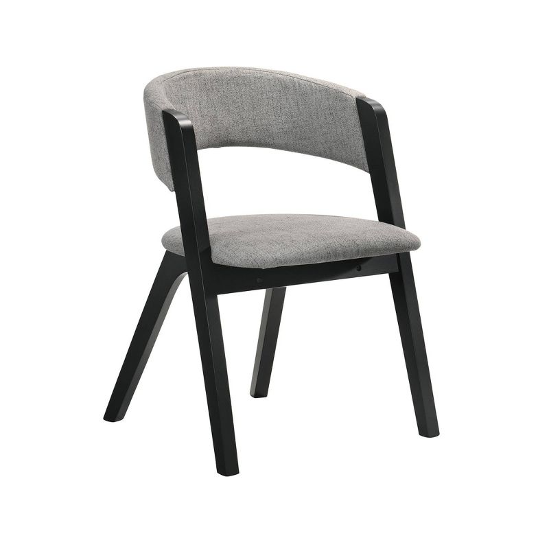 Set of 2 Rowan Upholstered Dining Chairs Black Finish - Armen Living, 3 of 9