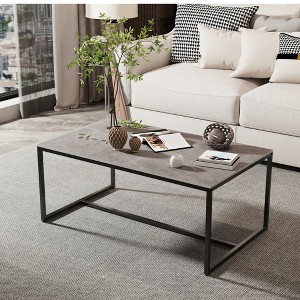 Rectangular Coffee Table Sintered Stone Cocktail Table For Living Room Apartment - 1 of 4