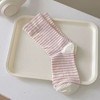 Anna-Kaci Women's 3-Pair Striped Crew Socks Set Lightweight Knit with Soft Stretch and Modern Minimalist Style - 3 of 4