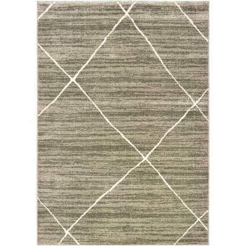 Oriental Weavers Carson Collection Fabric Grey/Ivory Distressed Pattern- Living Room, Bedroom, Home Office Area Rug, 7'10" X 10'