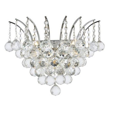 Elegant Lighting Victoria 3 light Chrome Wall Sconce Clear Royal Cut Crystal