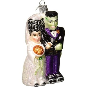 Old World Christmas Glass Blown Ornament for Christmas Tree, Frankenstein and Bride - 1 of 4