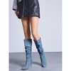 Allegra K Women's Pointed Toe Slouched Stiletto Heels Knee High Boots - 2 of 4