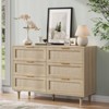ALEXOUN 6 Drawer Dresser for Bedroom,Rattan Modern Drawer Chest,Wooden Standing Storage Cabinet, for Entrance,Living Room,Hallway,Natural Color - 4 of 4