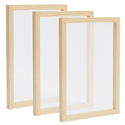 Bright Creations 3 Pack Wood Silk Screen Printing Frame Starter Kit for Beginners and Kids, 110 Mesh, 10 x 14 In