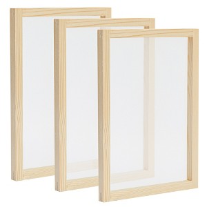 Bright Creations 3 Pack Wood Silk Screen Printing Frame Starter Kit for Beginners and Kids, 110 Mesh, 10 x 14 In - 1 of 4