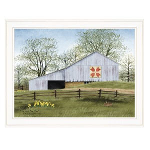 Gulches Series "Tulip Quilt Block Barn" in by Billy Jacobs 1 Piece White Frame Print Seasonal Home Decor Poster Art Print 21 in. x 1 in. - 1 of 3