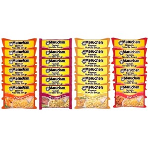 Maruchan Ramen Instant Noodle Soup Mix 24 Packs, 4 Flavors - 6 Beef, 6 Roast Chicken , 6 Roast Beef, 6 Chicken - 1 of 1
