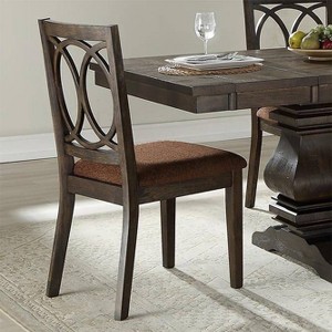 Set of 2 19" Jameson Dining Chairs Brown Fabric/Espresso - Acme Furniture: Upholstered, Traditional Design, Wood Frame - 1 of 4