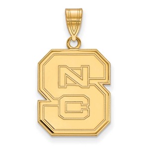 Black Bow Jewelry 14k Yellow Gold North Carolina State Wolfpack NCAA Large Pendant - 1 of 3